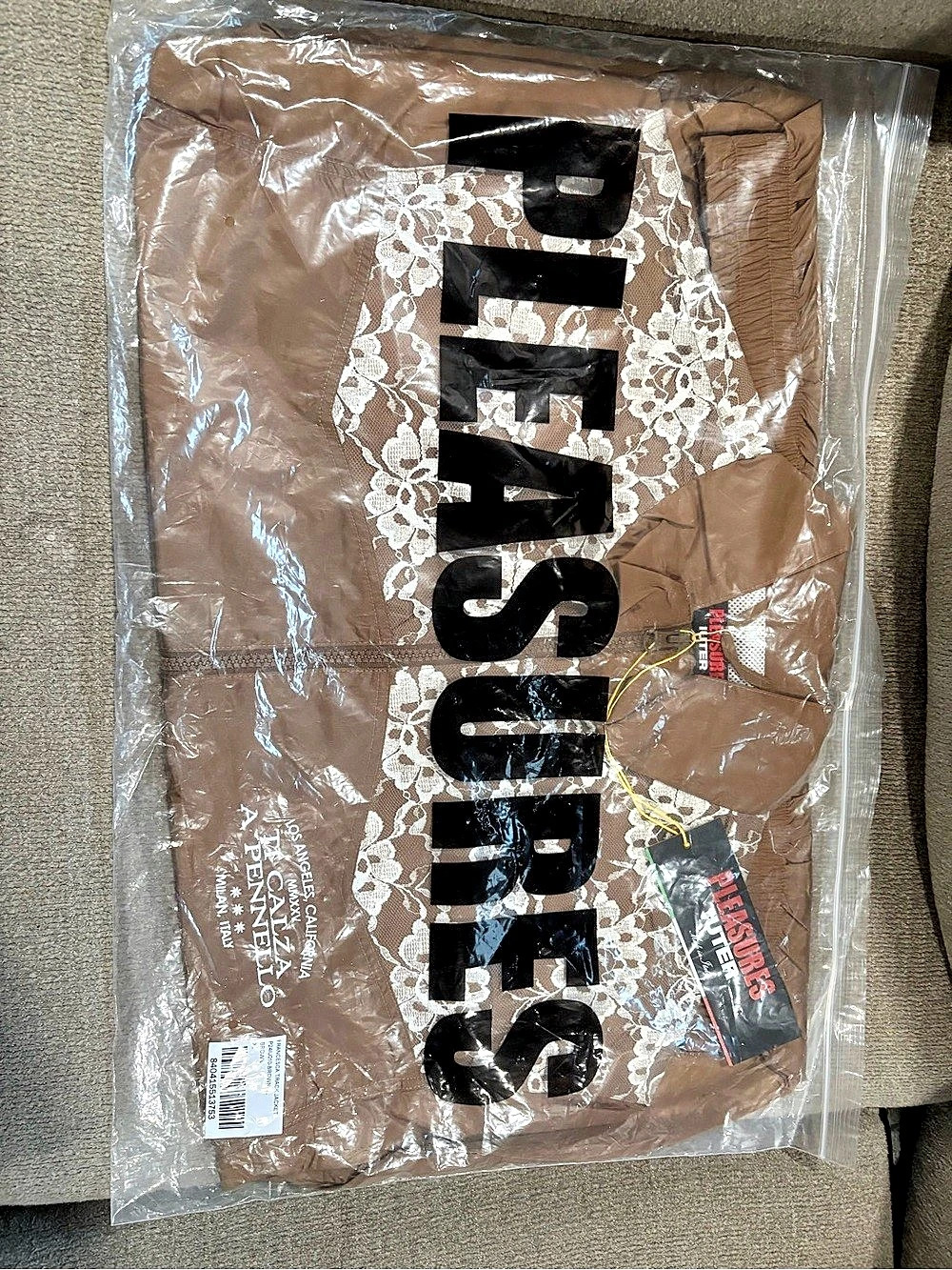 Pleasures Francesca Track Jacket embroidered Brown & White size xl BNWT